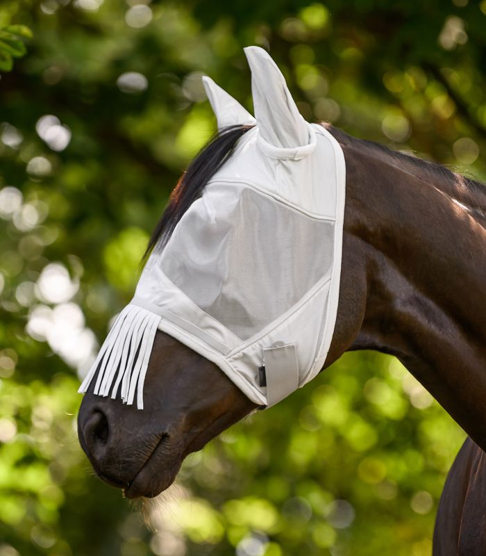 Waldhausen PREMIUM Fly Mask with Ear Protection and Nose Fringe – maska przeciw owadom z ochroną UV